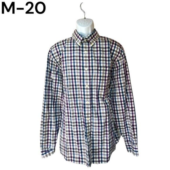 Nautica Other - SzXL Nautica Wrinkle Resistant Purple Blue White Plaid Button Down